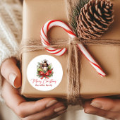 Kerst Versierde Lantaarn Prettig Kerstfeest Ronde Sticker
