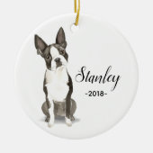 Kerst-versiering Boston Terrier Keramisch Ornament (Voorkant)