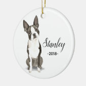 Kerst-versiering Boston Terrier Keramisch Ornament (Links)