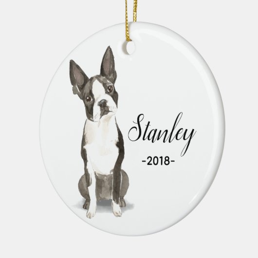 Kerst-versiering Boston Terrier Keramisch Ornament (Links)