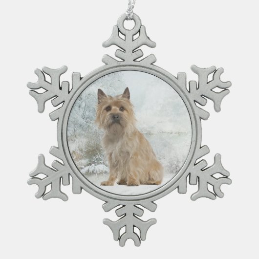 Kerst-versiering Caïro Terrier Tin Sneeuwvlok Ornament (Voorkant)