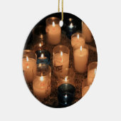 Kerst-versiering met bruisende kaars keramisch ornament (Rechts)