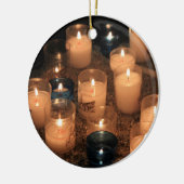 Kerst-versiering met bruisende kaars keramisch ornament (Links)