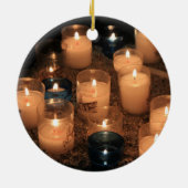 Kerst-versiering met bruisende kaars keramisch ornament (Achterkant)