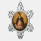 Kerst-versiering voor Madonna en Kind Tin Sneeuwvlok Ornament (Rechts)