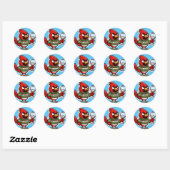 Kerst vest grappig ronde sticker (Vel)