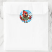 Kerst vest grappig ronde sticker (Tas)