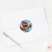Kerst vest grappig ronde sticker (Envelop)