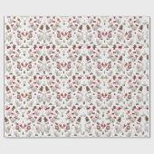 Kerst Vibes Katten Naadloos Patroon Cadeaupapier (Vlak)