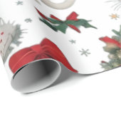 Kerst Vibes Katten Naadloos Patroon Cadeaupapier (Rol Hoek)