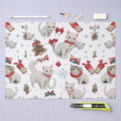 Kerst Vibes Katten Naadloos Patroon Tissuepapier (Craft)