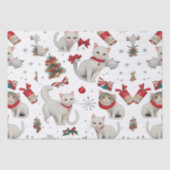 Kerst Vibes Katten Naadloos Patroon Tissuepapier (Voorkant)