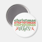 Kerst Vibes Retro Groovy Kerst Feestdagen Magneet (Voorkant / Achterkant)