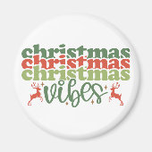 Kerst Vibes Retro Groovy Kerst Feestdagen Magneet (Voorkant)