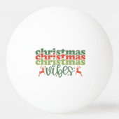 Kerst Vibes Retro Groovy Kerst Feestdagen Pingpongbal (Voorkant)