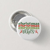 Kerst Vibes Retro Groovy Kerst Feestdagen Ronde Button 3,2 Cm (Voorkant /achterkant)