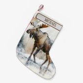 Kerst Vibes Waterverf Moose - Kleine Kerstsok (Voorkant (Hangend))