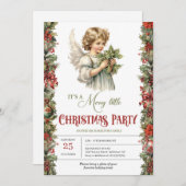 Kerst Victoriaans Engel met holly berry Kaart (Voorkant / Achterkant)