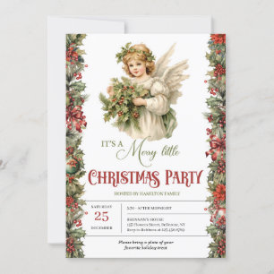 Kerst Victoriaans Engel met holly bessen feest Kaart