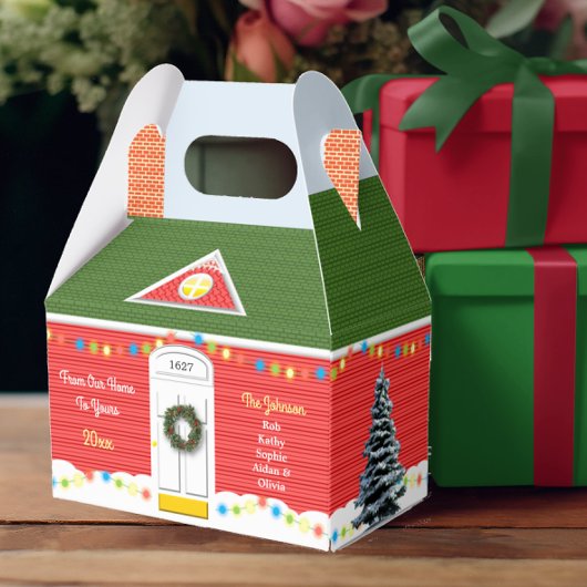 Kerst Victoriaans Huis Gepersonaliseerde vakantie  Bedankdoosjes