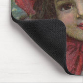 Kerst Victoriaans Kind Rood Pet Meisje Portret Ar Muismat (Hoek)