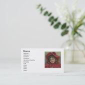 Kerst Victoriaans Kind Rood Pet Meisje Portret Ar Visitekaartje (Staand voorkant)