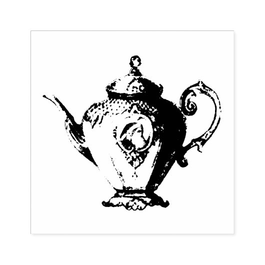 Kerst Victoriaans theepot Rubberstempel (Afrduk)