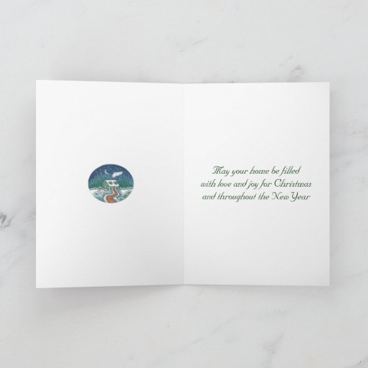 Kerst ~ Victoriaans Tree Wenskaart Feestdagen Kaart (Binnen)