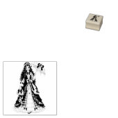 Kerst Victoriaanse Prinses met Parasol Rubberstempel (Gestempeld)