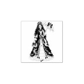 Kerst Victoriaanse Prinses met Parasol Rubberstempel (Afrduk)
