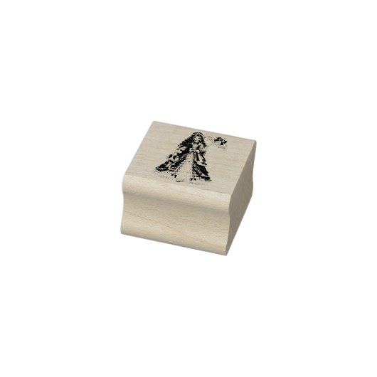 Kerst Victoriaanse Prinses met Parasol Rubberstempel (Stempel)