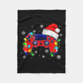 Kerst Video Game Controller Santa Hat Gamer Bo Fleece Deken (Voorkant)