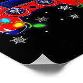 Kerst Video Game Controller Santa Hat Gamer Bo Poster (Hoek)