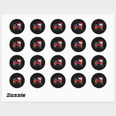 Kerst Video Game Controller Santa Hat Gamer Bo Ronde Sticker (Vel)