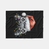 Kerst Video Gamer Controller Xmas Gaming Mannen B Fleece Deken (Voorkant (Horizontaal))