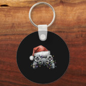 Kerst Video Gamer Controller Xmas Gaming Mannen B Sleutelhanger (Voorkant)