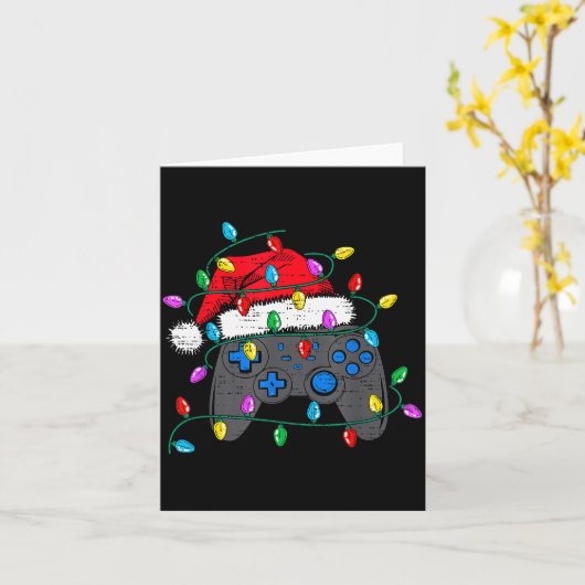 Kerst Videospel Controller Hoed Sinterklaas Gamer  Kaart (Gele Bloem)