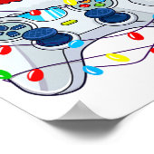 Kerst Videospel Controller Sinterklaas Gamer Jonge Poster (Hoek)