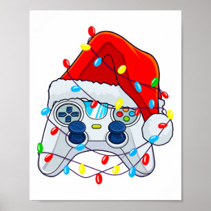 Kerst Videospel Controller Sinterklaas Gamer Jonge Poster