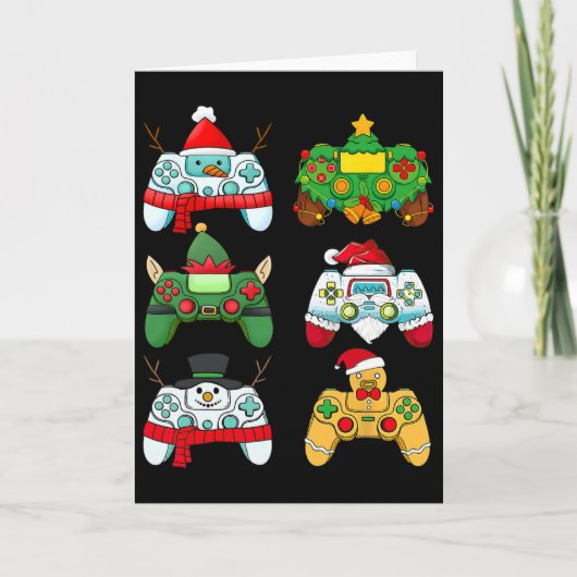 Kerst Videospel Controller Sinterklaas Hoed Gamer Kaart (Voorkant)