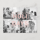 Kerst vier familie foto | Roze vakantie Briefkaart (Voorkant)