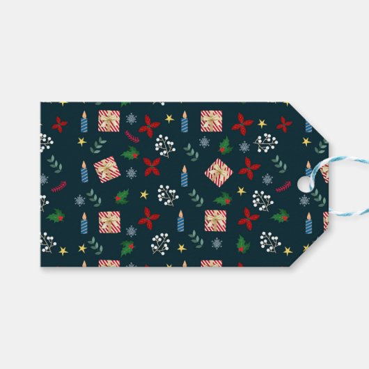 Kerst vieren cadeaulabel (Voorkant (Horizontaal))