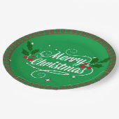 Kerst vieren, feestgroen papieren bordje (Gekanteld)