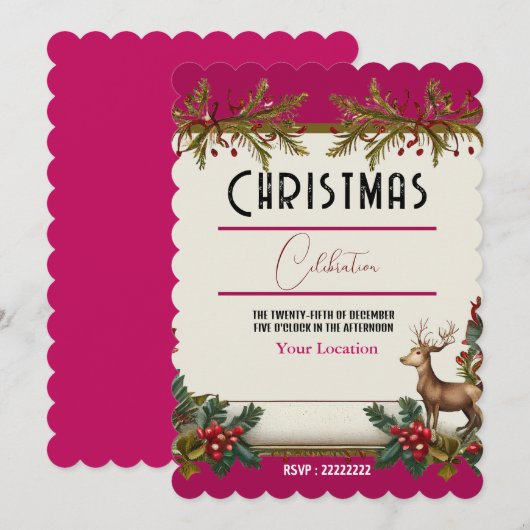 Kerst vieren kaart (Voorkant / Achterkant)