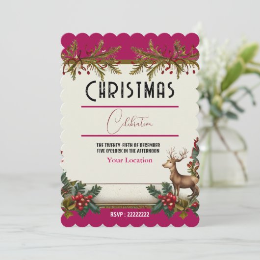 Kerst vieren kaart (Staand voorkant)