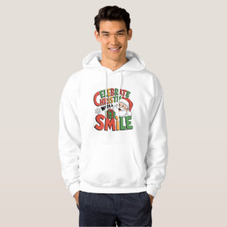 Kerst vieren met de glimlach van de Kerstman Hoodie