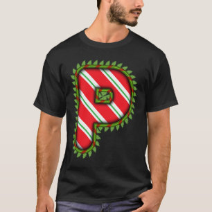 Kerst vieren met de letters van jouw naam t-shirt