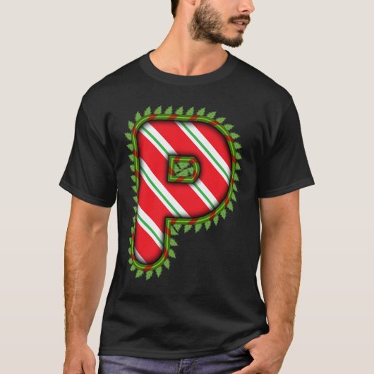 Kerst vieren met de letters van jouw naam t-shirt (Voorkant)