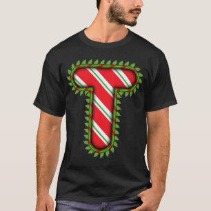 Kerst vieren met de letters van jouw naam t-shirt