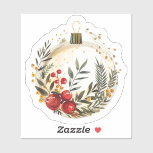 Kerst vieren met een feestelijk Ornament Sticker